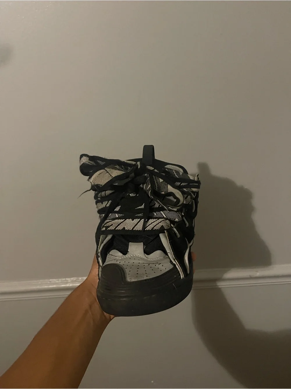 Kids Black and Gray High-Top Sneakers